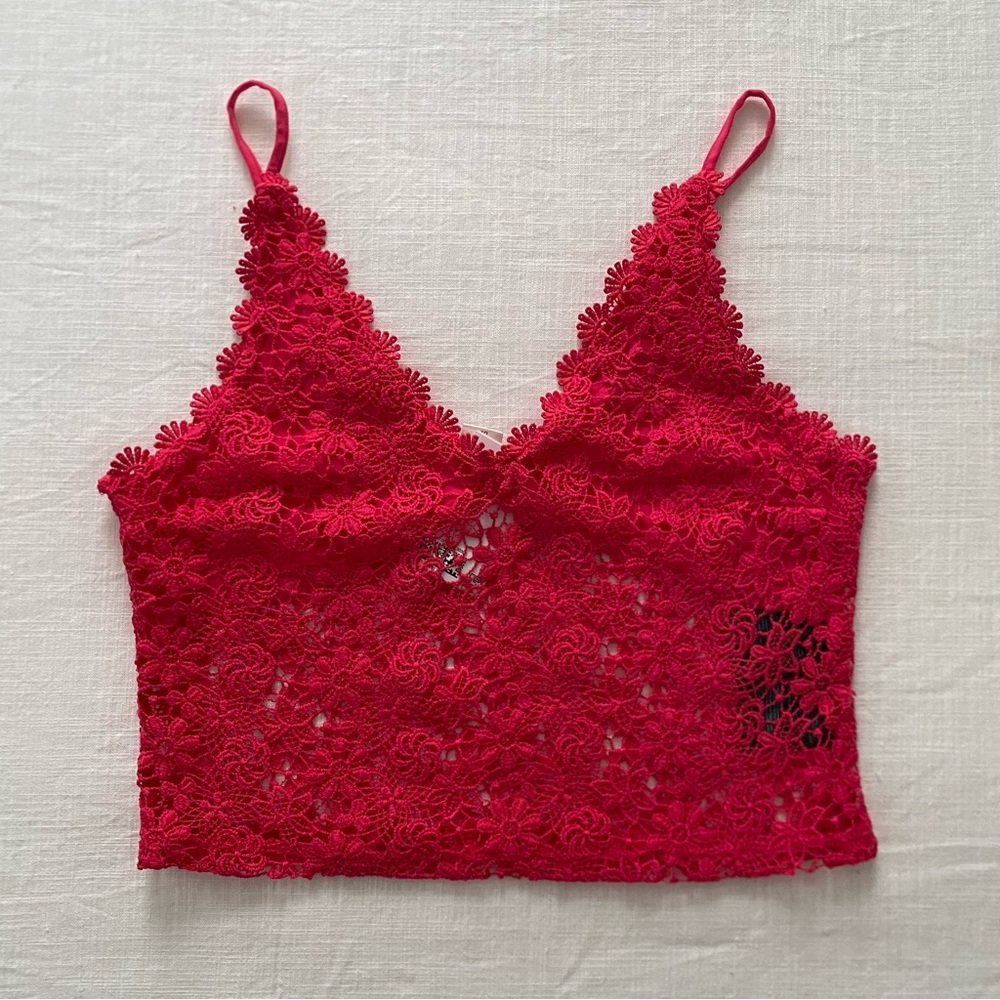 H&M Red Lace Tank Top